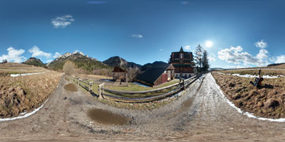 panoramiczne zdjęcie 360 szlaku przy schronisku Trzy Korony